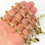 Gold Plated 925 Sterling Silver Flat Oval Link Chains